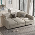 Modular Velvet Sectional Sofa with Chaise Lounge Storage Chaise Bed Couch Grey Q331
