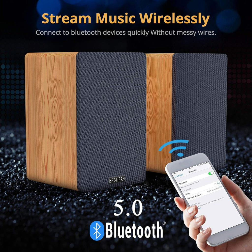 Bluetooth Bookshelf Speakers with Remote Control J16161