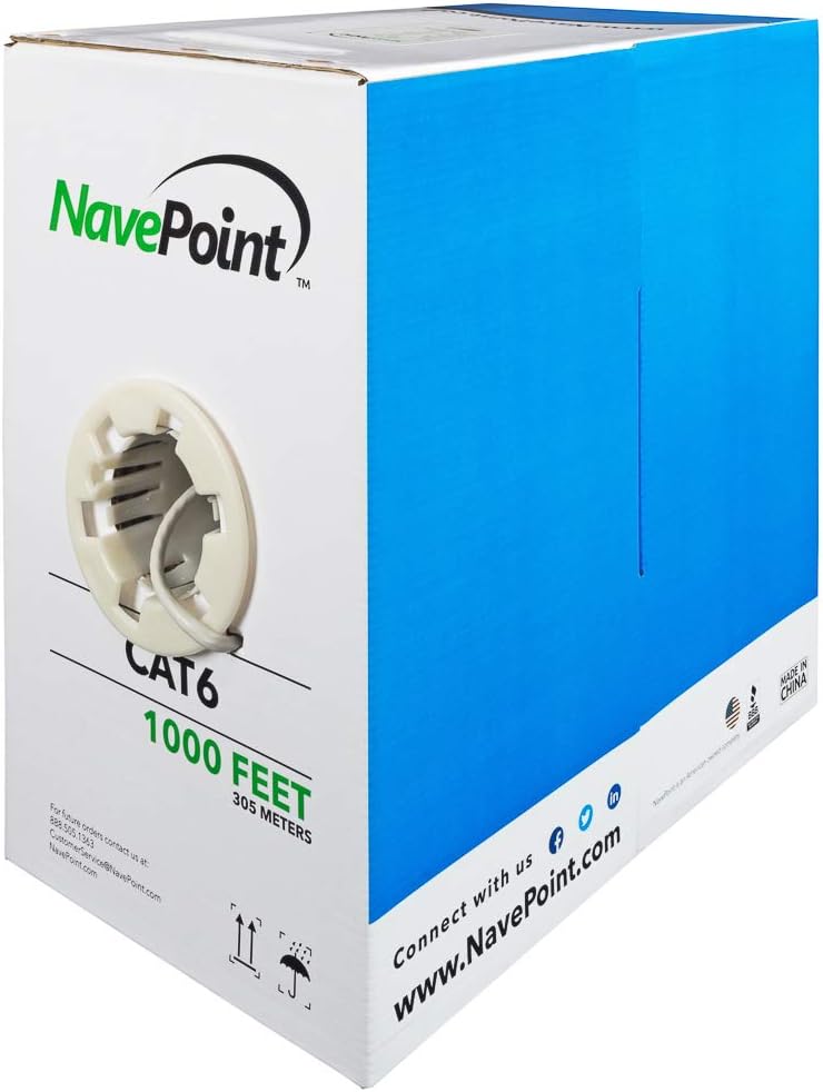 Cat6 1000ft Blue Solid Bulk Ethernet Cable Q613424