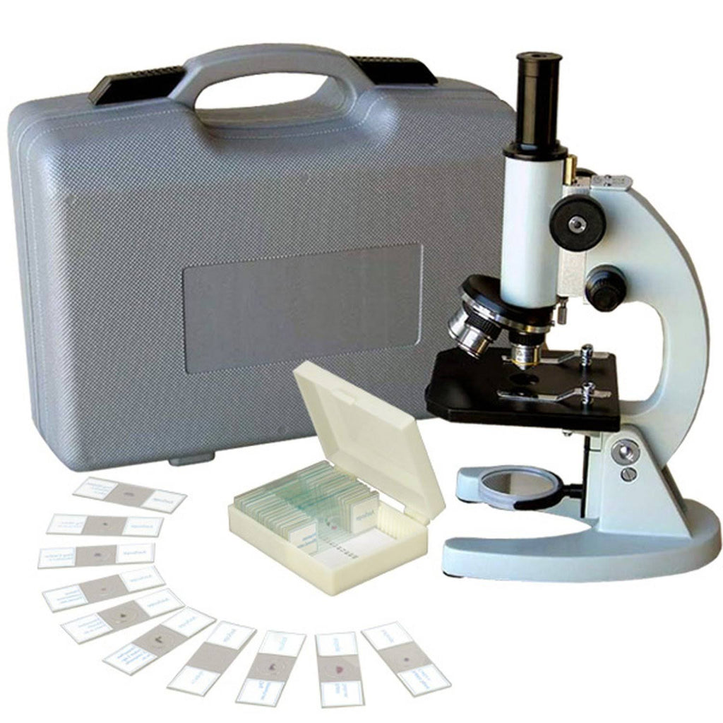 40X-640X Metal Body Glass Lens Student Microscope with ABS Case F201