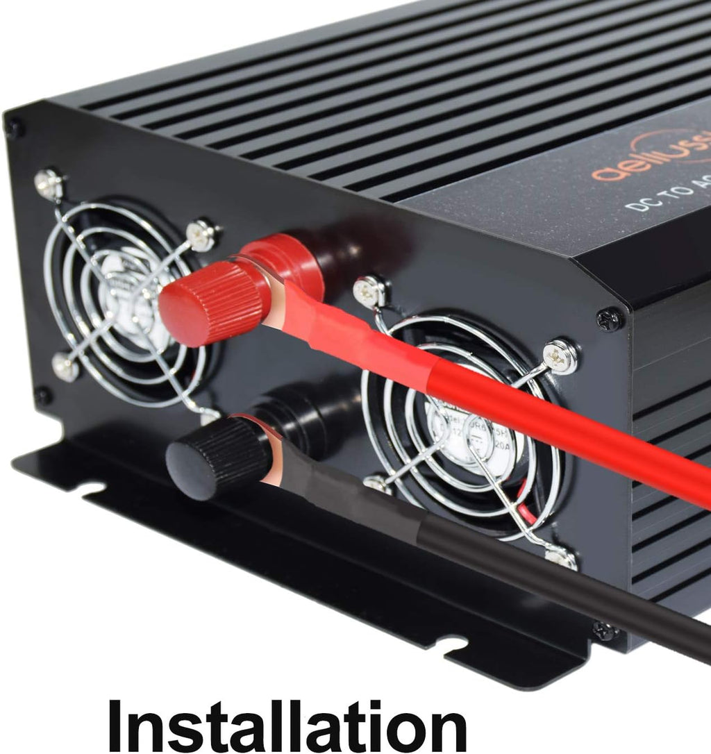 1500 watt Pure Sine Wave Inverter 24v dc to ac 110v 120v with LCD Display Pack of 2 V951581