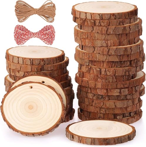30 Pcs 2.4-2.8 Inches Natural Wood Slices H790