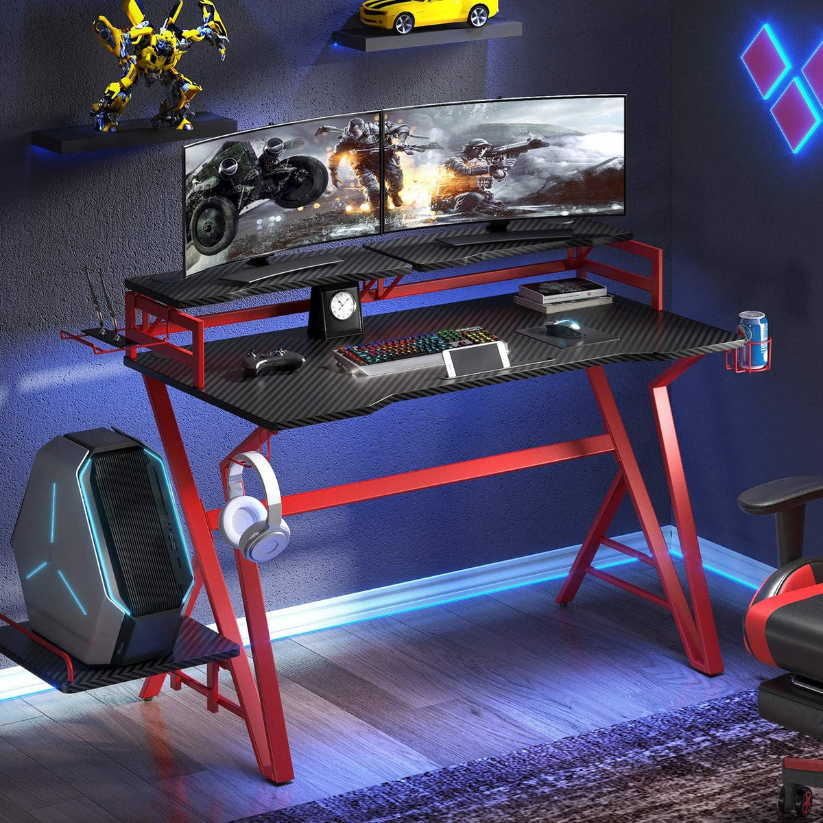 47 Inch Gaming Desk with Monitor Shelf P40663