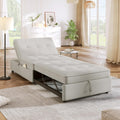 White 4-in-1 Folding Ottoman Bed with Storage Pocket and USB Port K2033