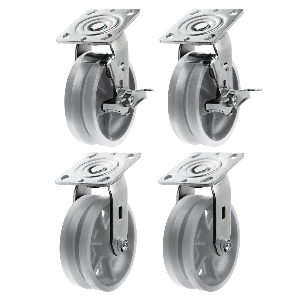 Heavy Duty Iron V-Groove Caster 4x2 3200 lbs J6151