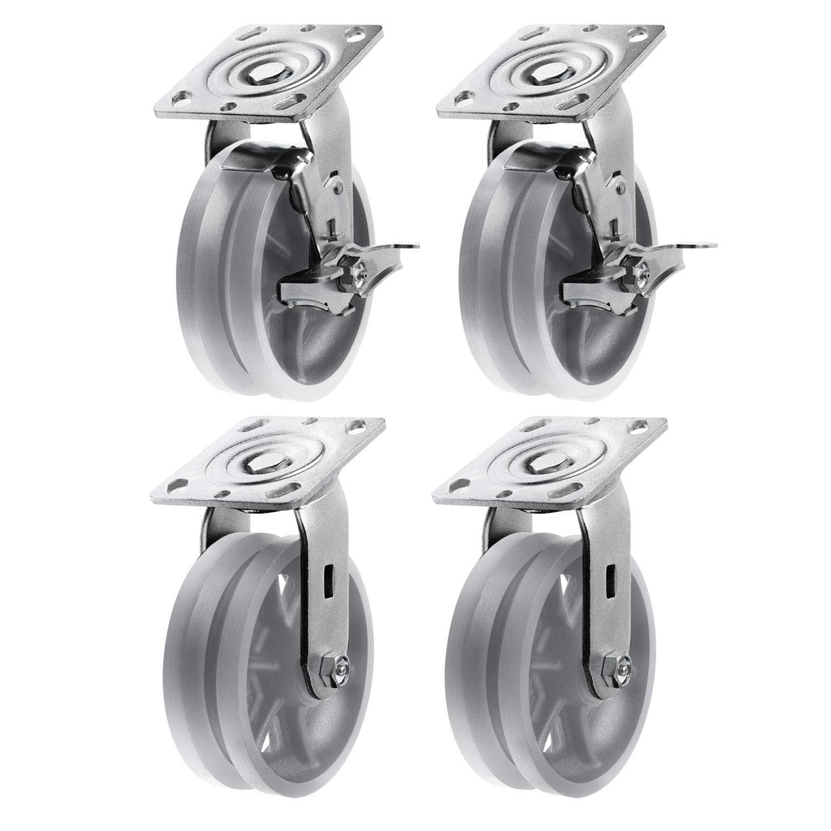 Heavy Duty Iron V-Groove Caster 4x2 3200 lbs J6151