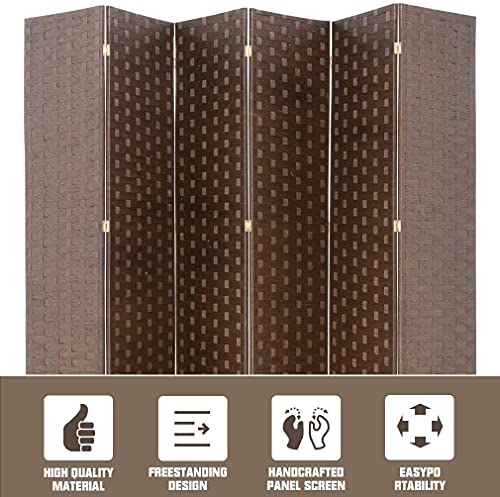 Black 4 Panel Room Divider 6FT Tall Wood Screen Z143
