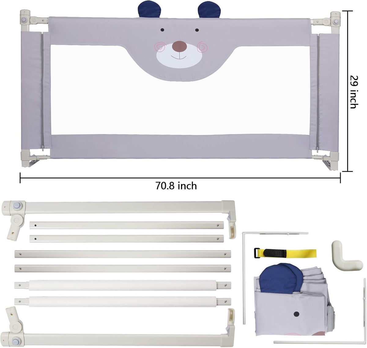 Toddler Bed Rail Extra Tall Collapsible Safety Guard W53057