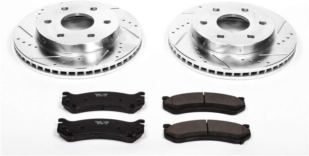 Carbon-Fiber Ceramic Brake Pad and Drilled and Slotted Rotor Kit L6122