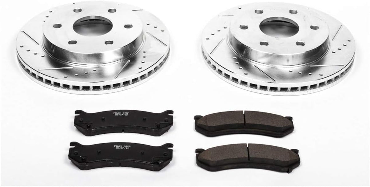 Carbon-Fiber Ceramic Brake Pad and Drilled and Slotted Rotor Kit L6122