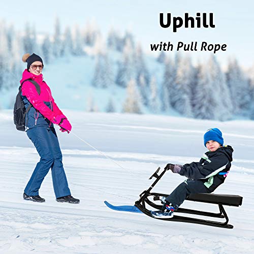 Snow Racer Sled with Steering Wheel and Twin Brakes Z667492