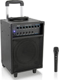 Wireless Portable PA System 400W Bluetooth Compatible Rechargeable Battery Powered Speaker Microphone Set M55026