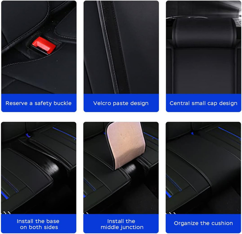 Car Seat Covers 5-Seat Waterproof All Weather Black Blue P94187