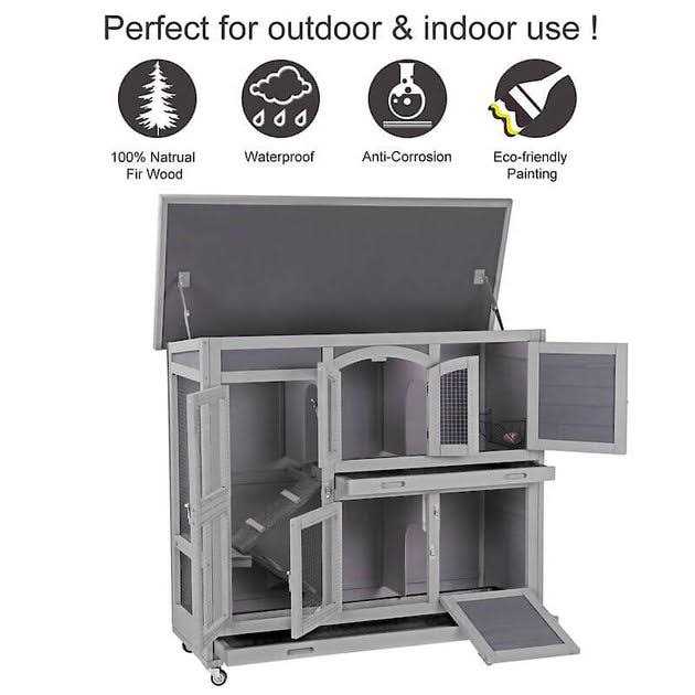 2 Story Rabbit Hutch on Wheels V81795