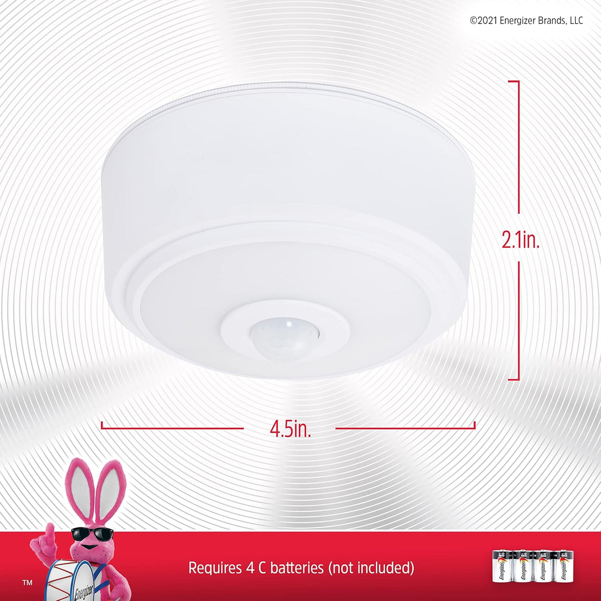 Motion Activated LED Ceiling Light, 2 Pack, Battery Operated, 100 Lumens, Wireless W983
