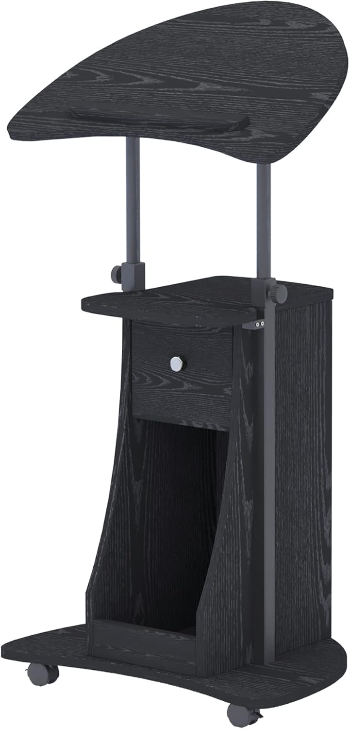 Height Adjustable Rolling Laptop Cart Desk Stand with Storage Q67529