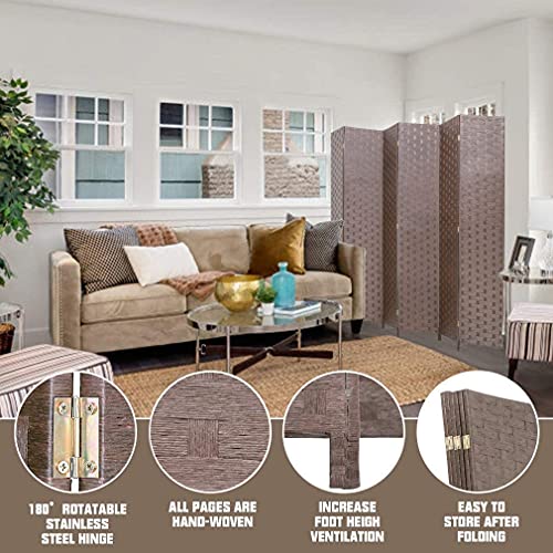 Black 4 Panel Room Divider 6FT Tall Wood Screen Z143