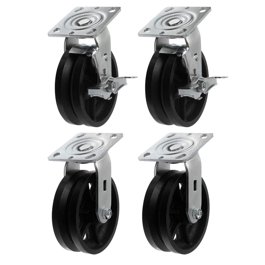 Heavy Duty Iron V-Groove Caster 4x2 3200 lbs J6151