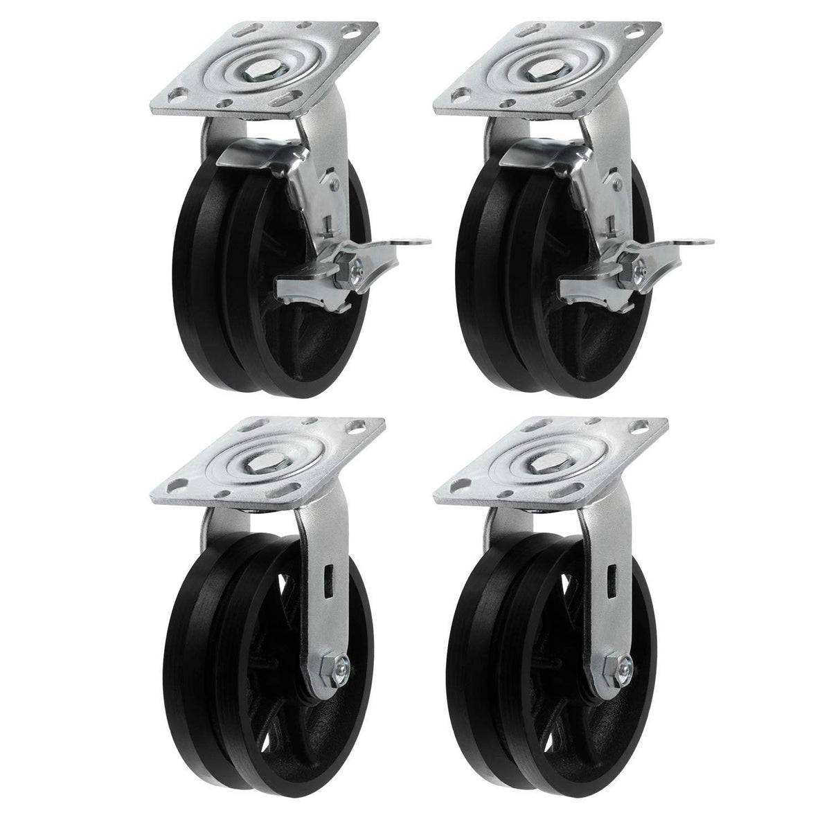 Heavy Duty Iron V-Groove Caster 4x2 3200 lbs J6151