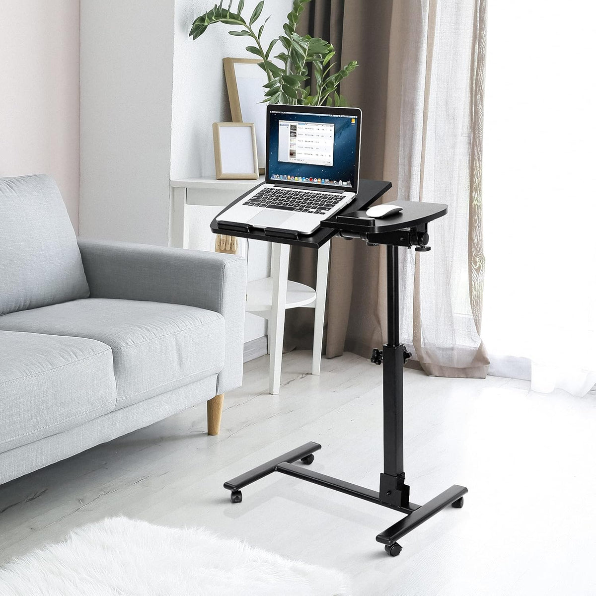 Adjustable Rolling Laptop Stand Desk Cart Z315883