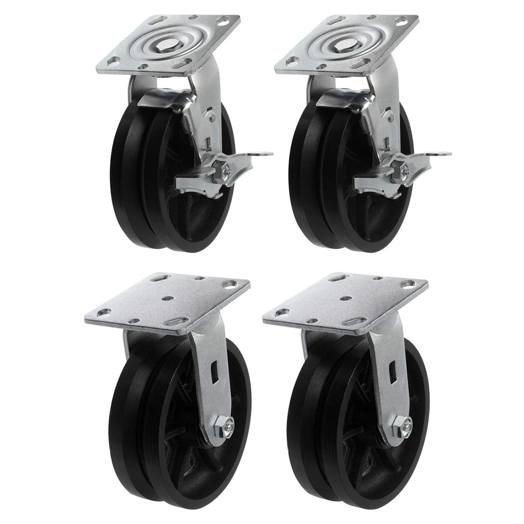 Heavy Duty Iron V-Groove Caster 4x2 3200 lbs J6151