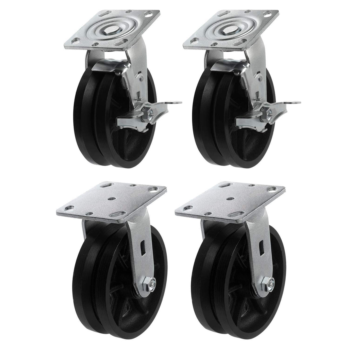 Heavy Duty Iron V-Groove Caster 4x2 3200 lbs J6151