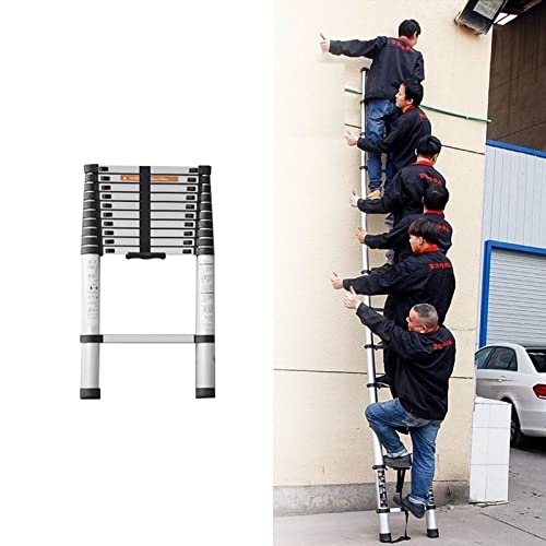 Silver Telesextension Ladder, 6.6/8.5/9.5/10.5Ft/12.5/13.5/14.4/15.4/16.7/18/19.4/20/22/23.3 Feet Y5092