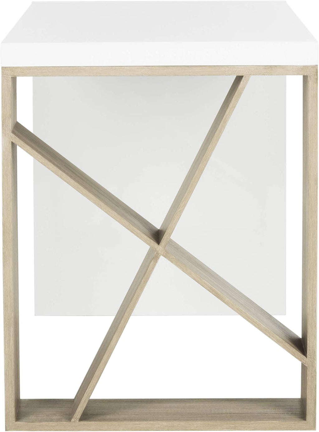 White Lacquer and Oak Desk B510