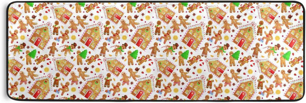 2X6 Feet Christmas Cookies Runner Rug with Rubber Backing D3078