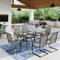 7 Pieces Outdoor Patio Dining Set with Table and 6 Chairs C856