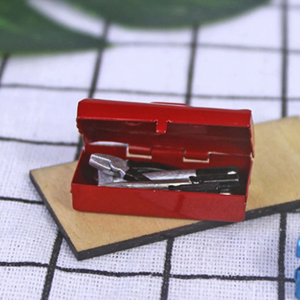 Red Iron Tiny Dollhouse Toolbox Set U62087