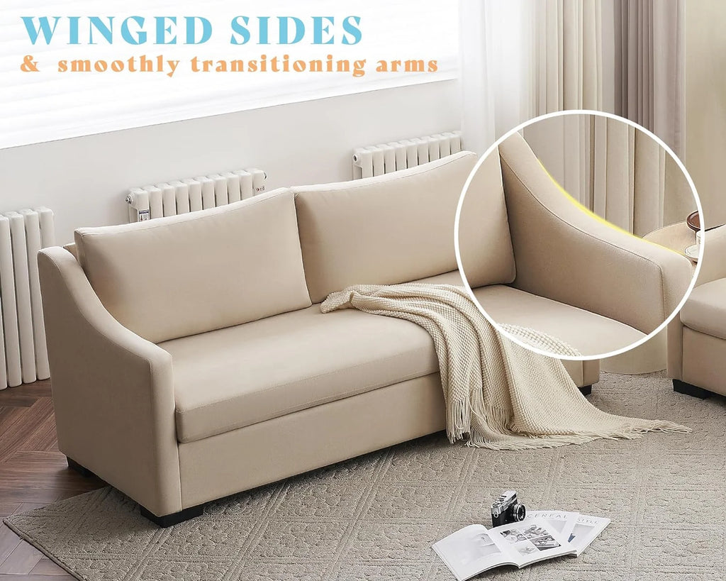 Beige Chenille 2 Piece Sofa P24646