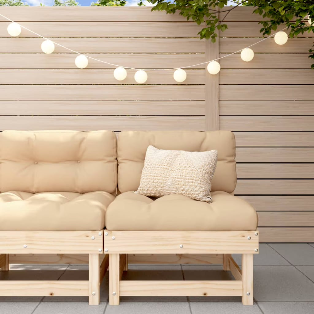 Solid Wood Pine Sofa with Cushions D991