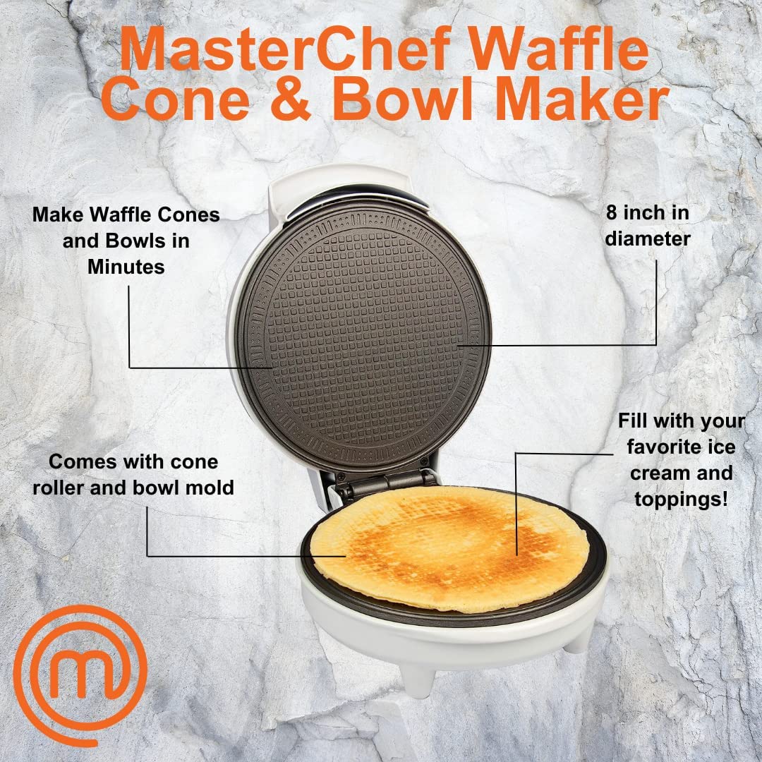 Waffle Cone and Bowl Maker with Shaper Roller and Bowl Press N87112