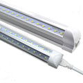 8FT LED Shop Light Tube Fixture, T8 Integrated, 72W 7200lm 6000K Cool White, Clear Cover, Pack of 12 V4371