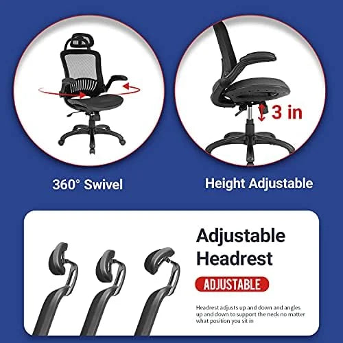 Grey Ergonomic Mesh Office Chair with Lumbar Support D2629