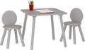 2-in-1 Kids Table with 2 Chairs Set, Gray N892