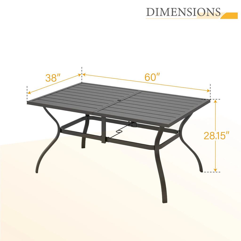 7 Pieces Outdoor Patio Dining Set with Table and 6 Chairs C856