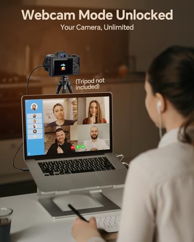 8K Digital Camera with Front and Rear Lens, Flash, Touch Screen, 64GB Card, 2 Batteries J394