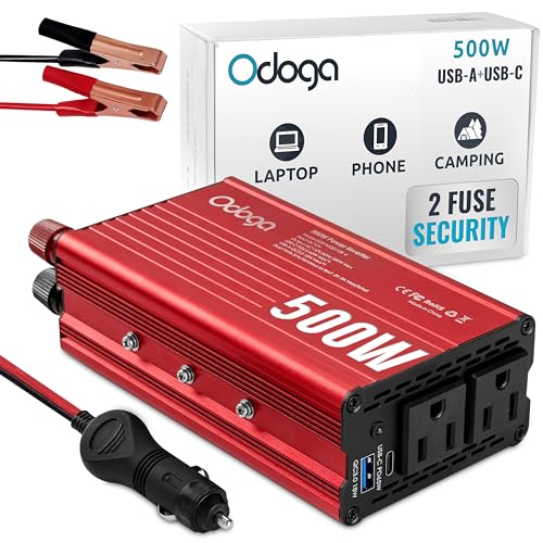 500W Car Power Inverter 12v to 110v DC to AC Converter T1332