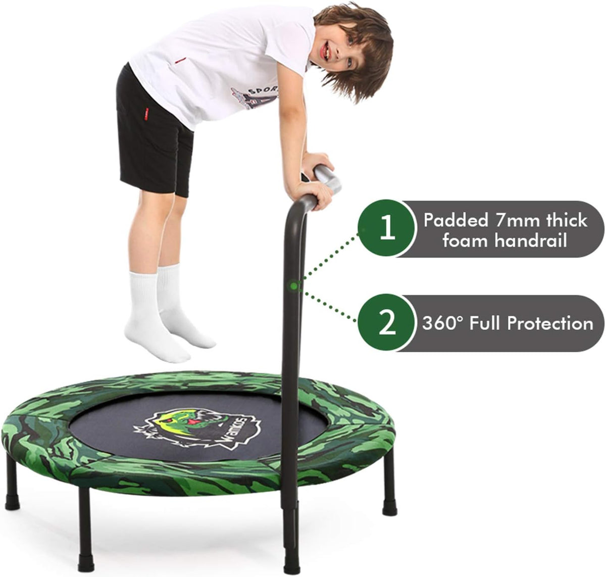 Camo Foldable Kids Trampoline with Handle Q575372
