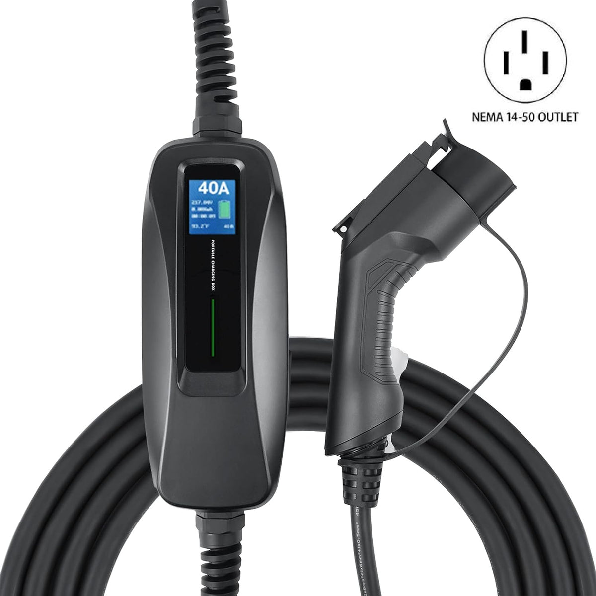 240V 40 Amp Level 2 EV Charger with 18ft Extension Cord U129721