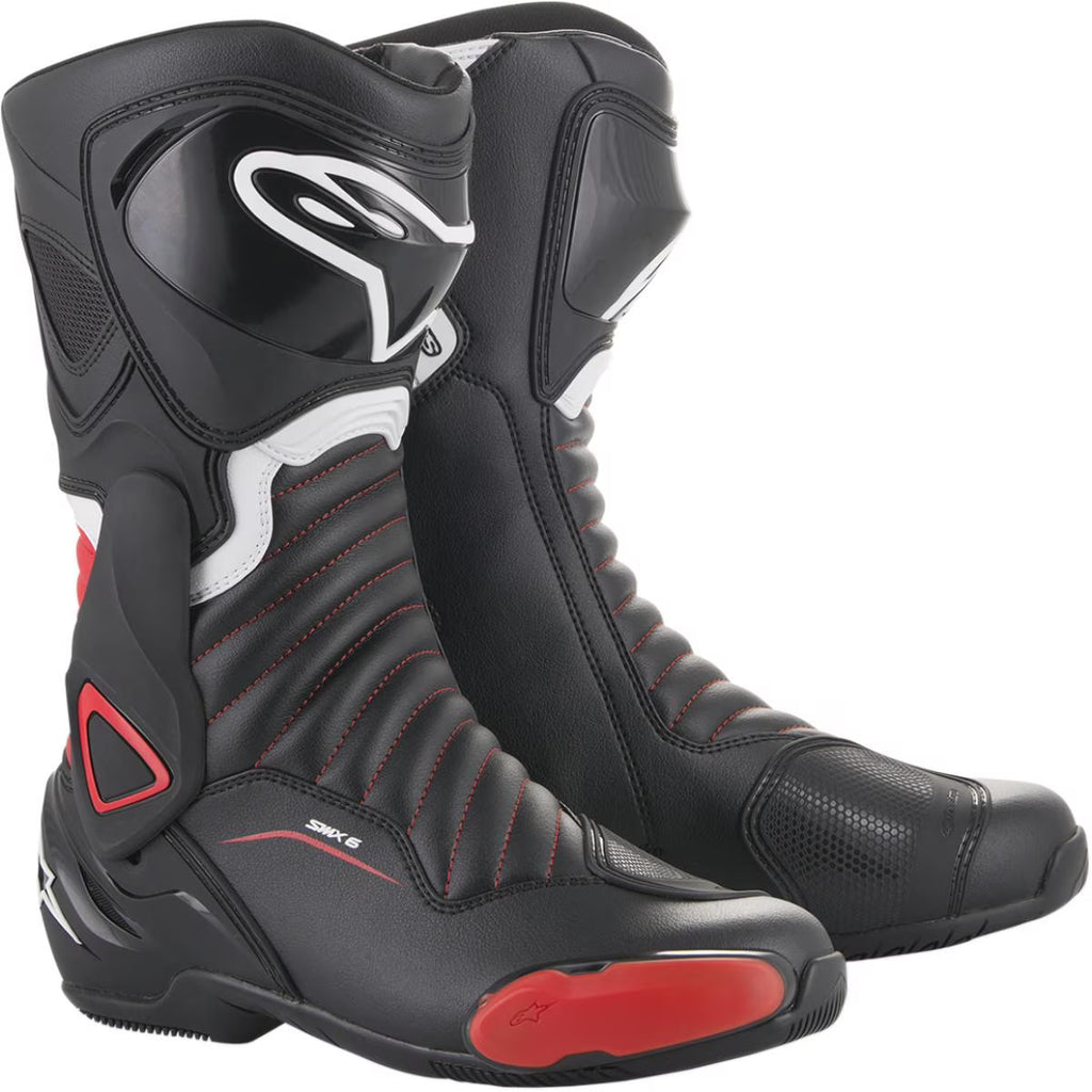 Black/Red Motorcycle Boots D8760