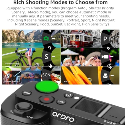 Mirrorless Camera with 16-80 mm 5X Optical Zoom Lens, 3.2 Inch Flip Screen, 4K 30fps Video Camera Q35093