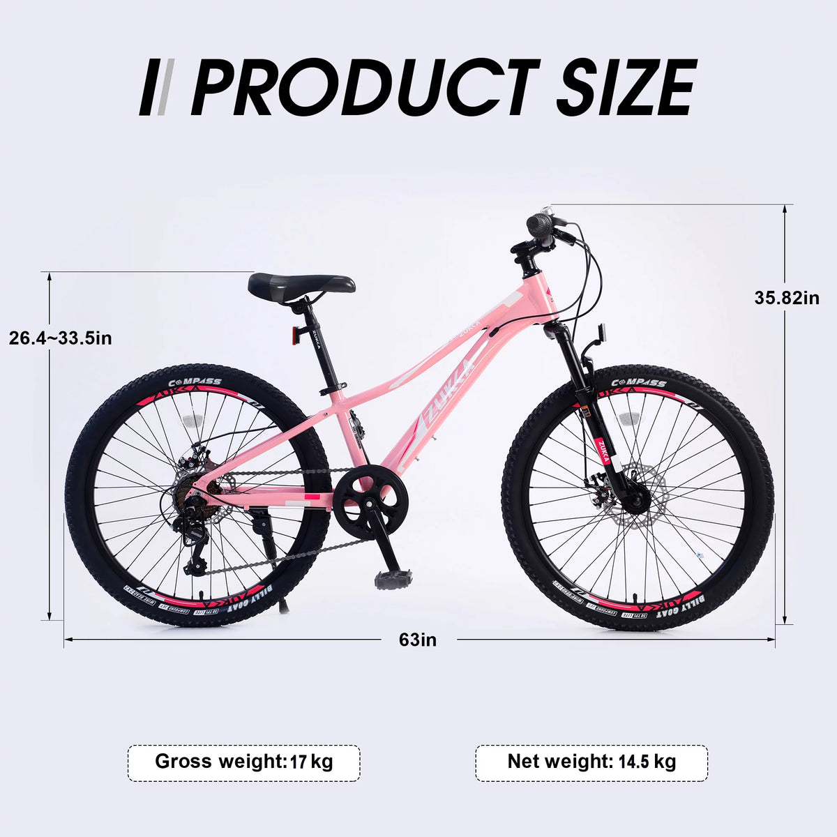 24 Mountain Bike with Aluminium Frame & Disc Brakes B5724