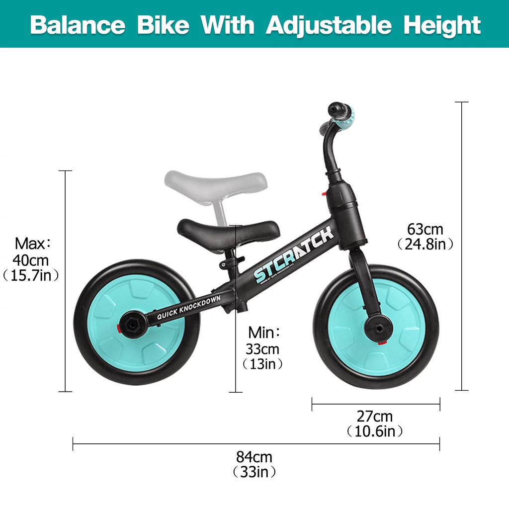 4 in 1 Lightweight Kids Balance Bike with Pedals and Training Wheels K299