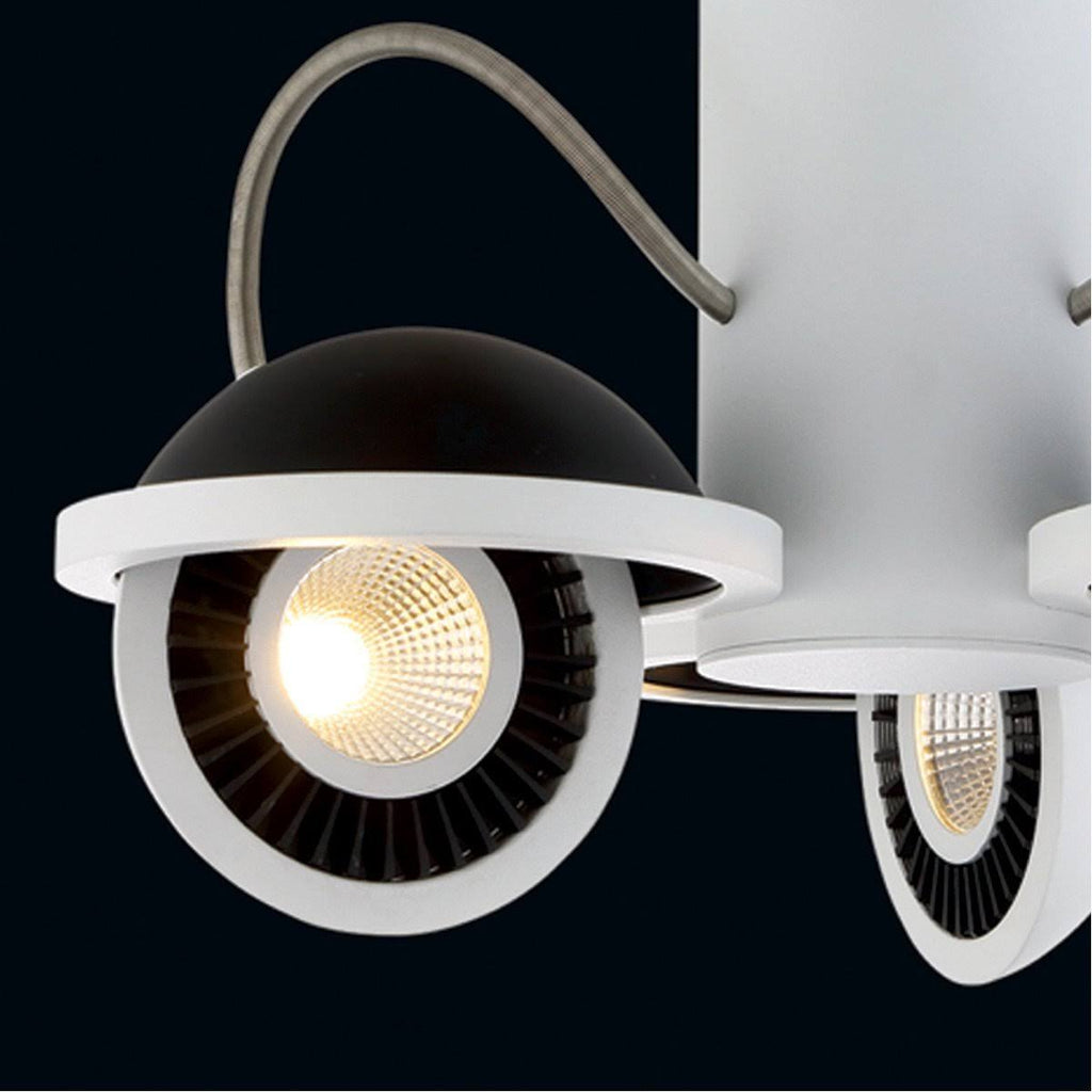 3 Light LED Surface Mount White/Black M937