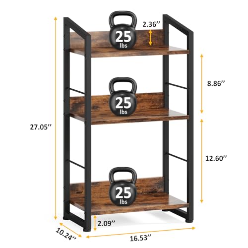 3-Tier Wood Metal Bookshelf W5925