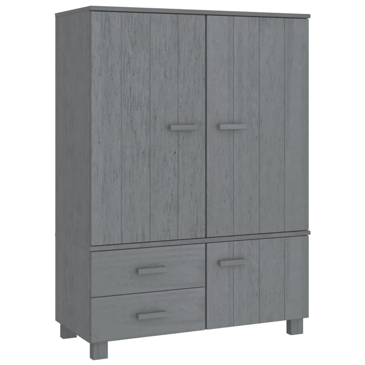 Dark Gray Solid Wood Pine Wardrobe A140174