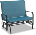 Blue Outdoor Glider Rocking Bench Chair D435339